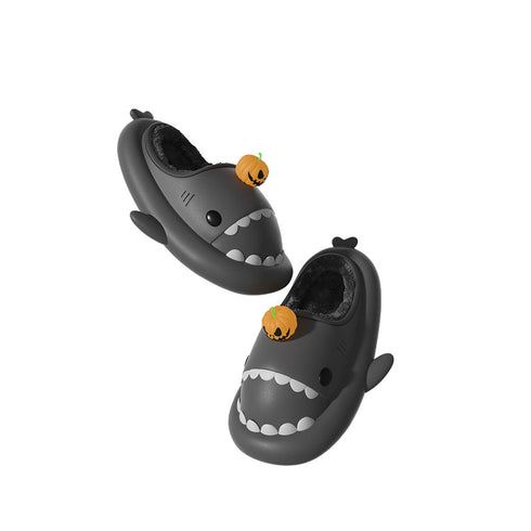 Sharkicks Basic - Hiver, Chaussons Requins Citrouille, Talon Ouvert